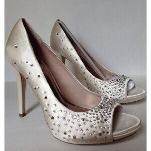 NEW ABS by Allen Schwartz Abigale Ivory Peep-Toe Pumps (Size 9.5 M)-MSRP $145.00
